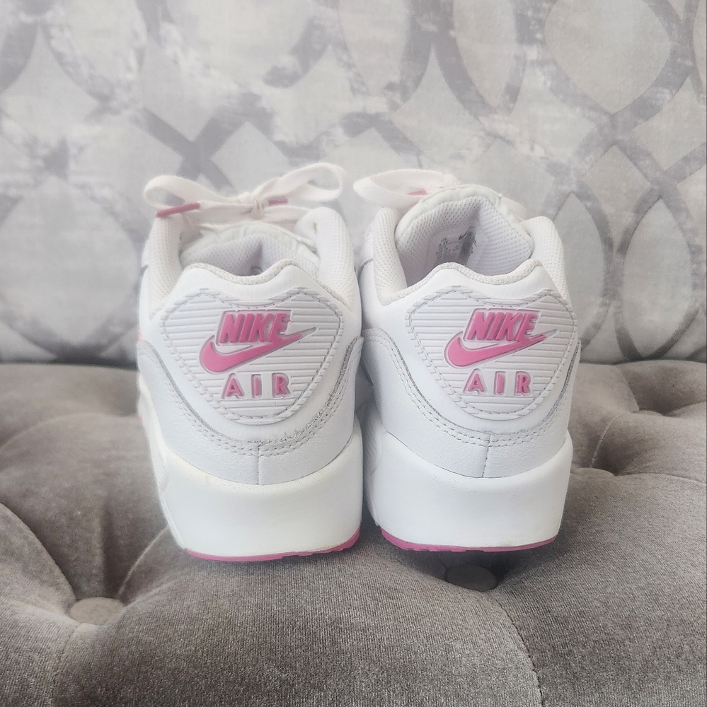 Nike Women's White and Pink Air Max Sneakers - Picture 4 of 5